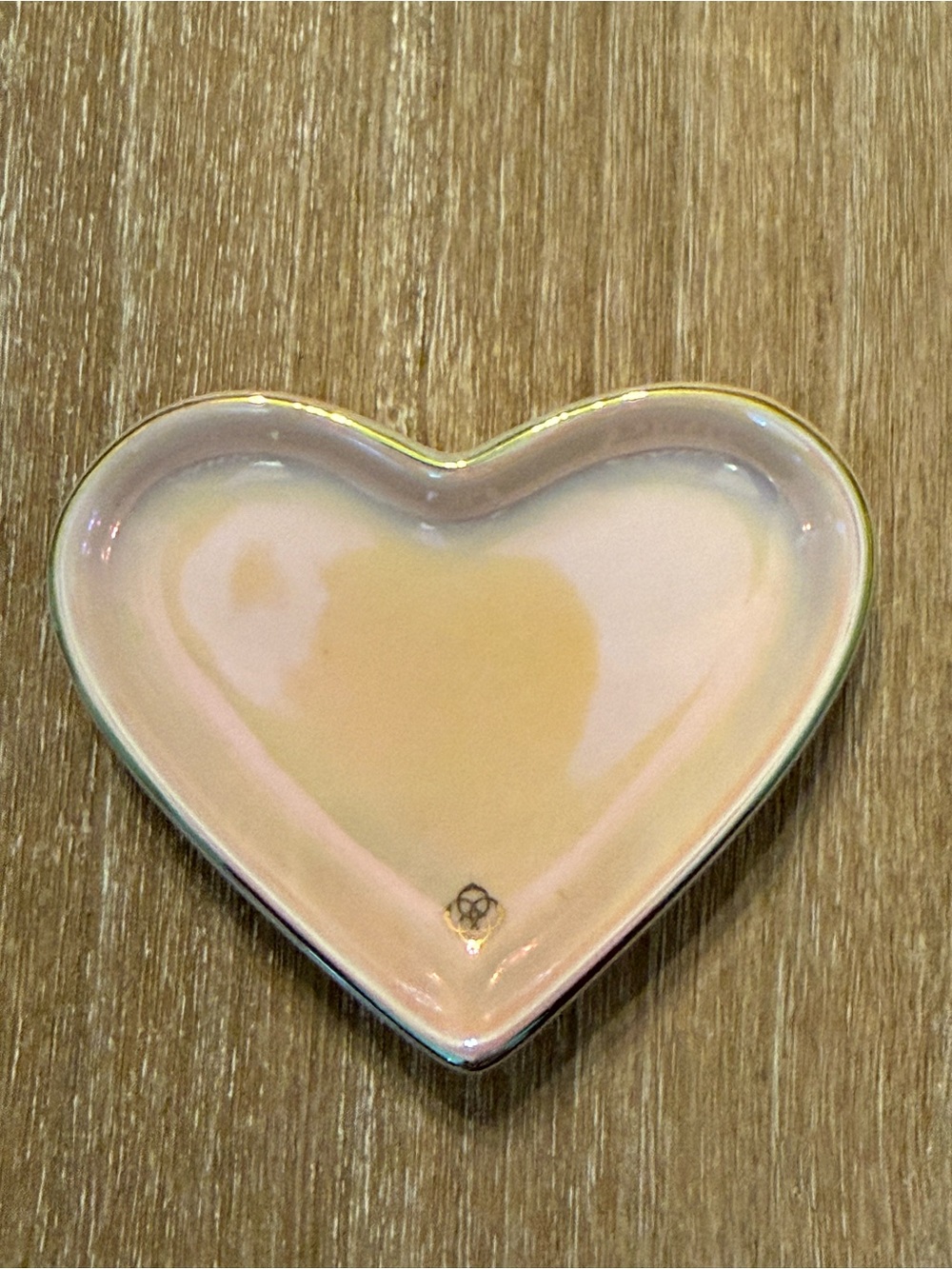 Kendra Scott Heart Jewelry Dish Ceramic light pink gold New! Teen girl gift